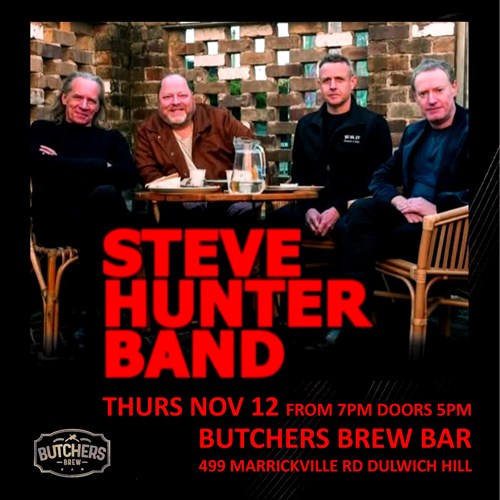 STEVE HUNTER BAND - LIVE AT BUTCHERS BREW BAR! artwork from Butchers Brew Bar