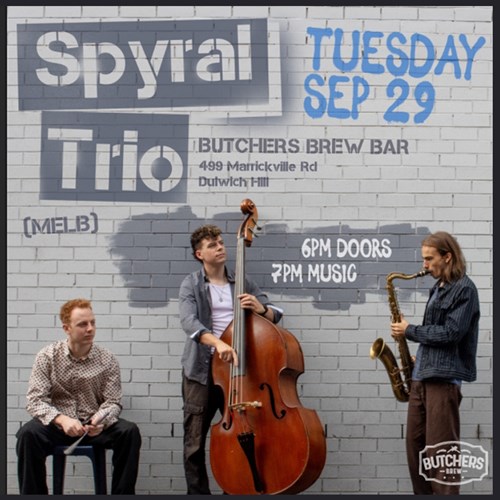 SPYRAL (MELB) - LIVE AT BUTCHERS BREW BAR!! artwork from Butchers Brew Bar