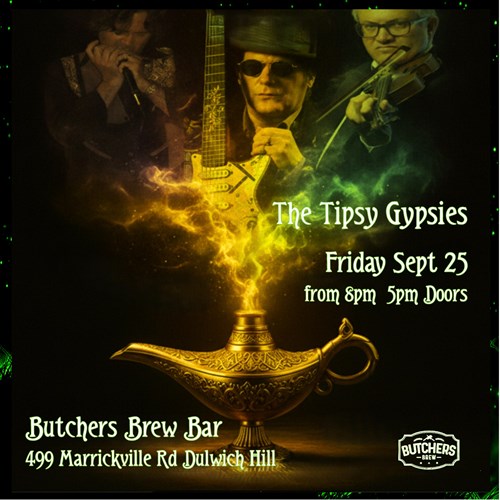 THE TIPSY GYPSIES - LIVE AT BUTCHERS BREW BAR! artwork from Butchers Brew Bar