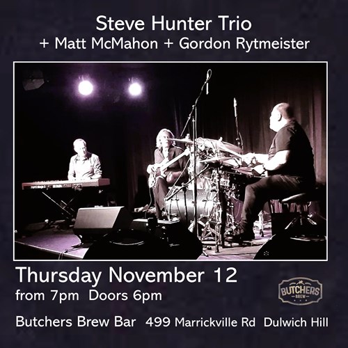 STEVE HUNTER TRIO - LIVE AT BUTCHERS BREW BAR! artwork from Butchers Brew Bar